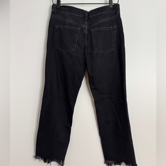Free People Distressed Black Jeans Size 26– Y2K Grunge Ripped Straight Leg Denim - Picture 6 of 6